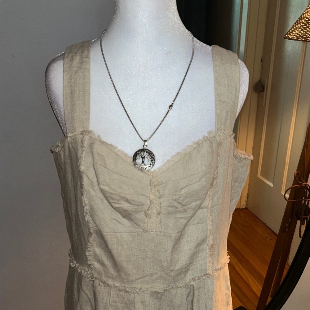 Donna Ricco Beige Midi Dress - Picture 2 of 8